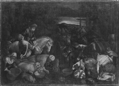 Die Israeliten an der Felsenquelle (Werkstatt) by Leandro Bassano