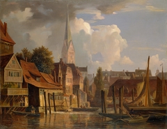 Die Kleine Alster vor 1842 by Adolph Friedrich Vollmer