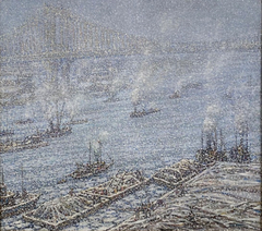 East River, New York Winter (From Brooklyn Bridge) by Frank Usher De Voll