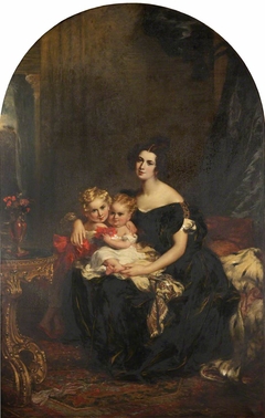 Elizabeth Acton, Lady Throckmorton (d.1850) with Two of her Children, Courtenay Throckmorton (1831-1854) and Mary Elizabeth Throckmorton (1832-1919) by John Partridge