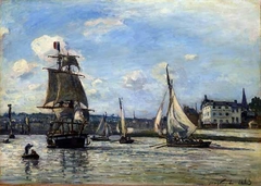 Entrance to Honfleur Harbor by Johan Jongkind