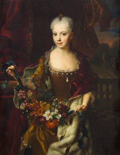 Erzherzogin Maria Anna (1718-1744), Tochter von Karl VI. im Alter von neun Jahren, Kniestück by Andreas Møller