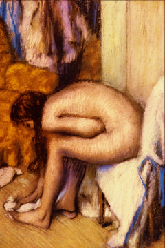 Femme à sa toilette essuyant son pied gauche by Edgar Degas