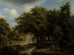 Ferme entre les arbres by Egbert van Drielst