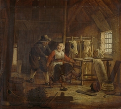 Flirtation in a Cowshed by Govert Dircksz Camphuysen