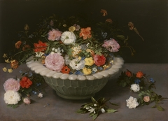 Flowers in a Bowl by Jan Brueghel the Elder