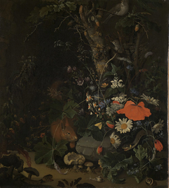 Forest still life with squirrel by Anna Ruysch