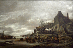 Frozen Canal with a Horse and Cart by Isaac van Ostade