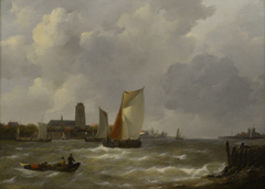 Gezicht op Dordrecht by Johannes Christiaan Schotel