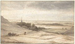 Gezicht vanuit de duinen op het dorpje Schoorl by Lambert Doomer