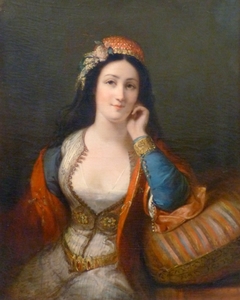 Greek Young Girl with Athens' Costume or Mrs Amédée Pichot by Julie Hugo