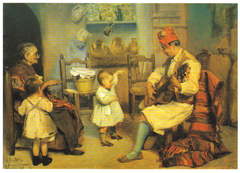 Guitarrista con niño bailando by Vicent Castell i Domènech