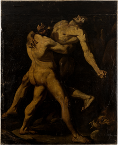 Hercules and Antaeus by Italian Master 17th century