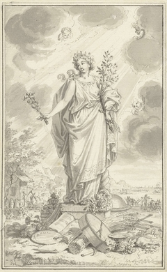 Het standbeeld van de Vrede, 1748 by Simon Fokke