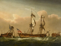 HMS Brunswick after the battle of the First of June, 1794 by Nicholas Pocock