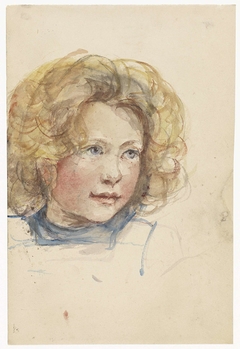 Hoofd van een meisje met blond haar by Jozef Israëls