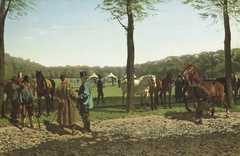 Horse Fair on the Maliebaan at The Hague by Cornelis Albertus Johannes Schermer