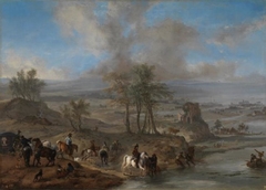 Hunting Party and Fishermen by Philips Wouwerman