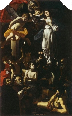 Immaculate Conception with Saints Dominic and Francis of Paola by Battistello Caracciolo