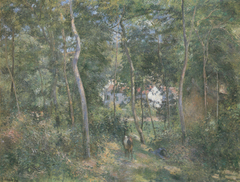 In the Woods at L'Hermitage, Pontoise by Camille Pissarro