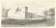 Kasteel van Langerak, voorburcht en hoofdgebouw by Roelant Roghman