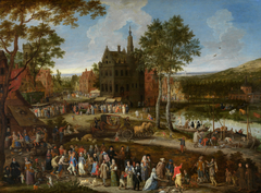 Kermis in a Flemish village by Peeter Gijsels