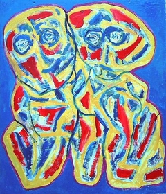 Koppel in blauw - Couple in bleu by Wout Wilgenburg