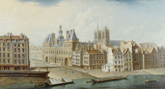 L'Hôtel de Ville et la place de Grève by Nicolas-Jean-Baptiste Raguenet