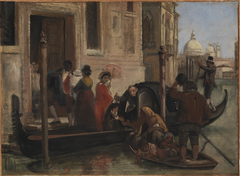 Landing in Venice. In the Distance S. Maria delle Salute by Wilhelm Marstrand