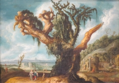 Landscape with a Big Tree by Jacob van Geel