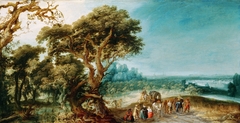 Landscape with a Carriage Hold-Up by Jacob van Geel