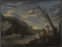 Landscape with Bather by Salvator Rosa