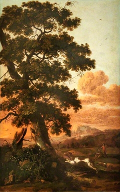 Landscape with Figures and Dogs by Abraham Begeyn