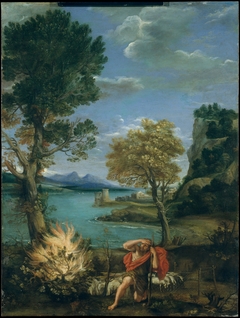 Landscape with Moses and the Burning Bush by Domenichino