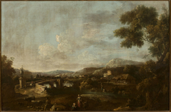 Landscape with staffage by Antonio Diziani