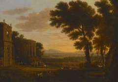 Landscape with the Father of Psyche Sacrificing at the Milesian Temple of Apollo by Claude Lorrain