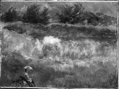 Landschaft mit Gewässer und einer Figur by Louis Eysen