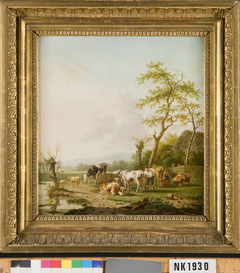 Landschap met koeien by Jan Kobell