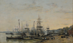 Le port de Bordeaux, vu du quai des Chartrons by Eugène Louis Boudin