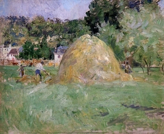 Les foins à Bougival by Berthe Morisot