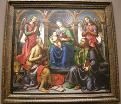 Madonna Enthroned with Saints and Angels by Raffaellino del Garbo