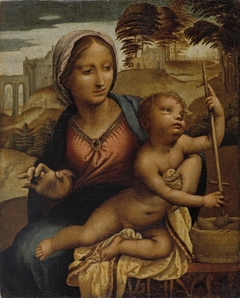 Madonna of the Yarnwinder by Hernando de los Llanos