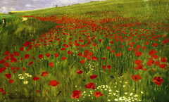 Meadow with Poppies by Pál Szinyei Merse