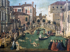 Miracle of the Cross at the Bridge of S. Lorenzo by Gentile Bellini