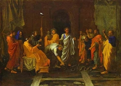 Moses Turning Aaron's Staff into a Serpent by Nicolas Poussin