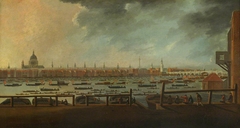 Nelson's funeral procession on the Thames, 8 January 1806 by Daniel Turner