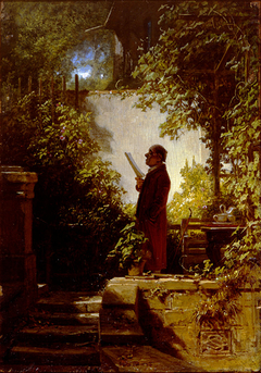 Newspaper Reader in the Garden by Carl Spitzweg