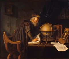 Old Man with a Globe by Gerrit Dou