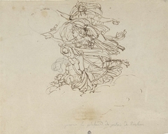 Ontwerp voor figuurgroep in het paleis van koning Lodewijk Napoleon te Haarlem by Philippe-Auguste Hennequin