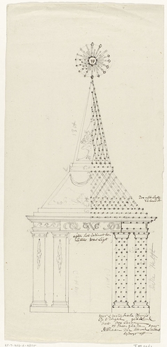 Ontwerp voor illuminatie van het West-Indisch Huis te Amsterdam, 1788 by Hendrik G. van Raan